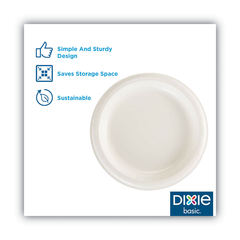 Dixie White Paper Plates, 8.5" dia, Individually Wrapped, White, 500/Carton