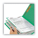 Smead Colored End Tab Classification Folders with Dividers, 2 Dividers, Letter Size, Green, 10/Box