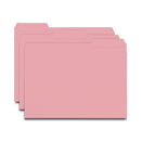 Smead Interior File Folders, 1/3-Cut Tabs: Assorted, Letter Size, 0.75" Expansion, Pink, 100/Box