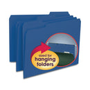 Smead Interior File Folders, 1/3-Cut Tabs: Assorted, Letter Size, 0.75" Expansion, Navy Blue, 100/Box