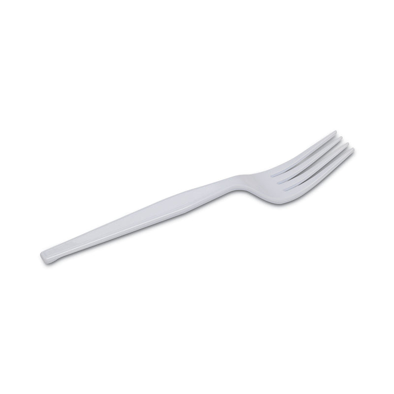Dixie Plastic Cutlery, Heavyweight Forks, White, 100/Box