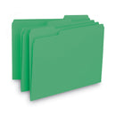 Smead Interior File Folders, 1/3-Cut Tabs: Assorted, Letter Size, 0.75" Expansion, Green, 100/Box