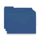 Smead Interior File Folders, 1/3-Cut Tabs: Assorted, Letter Size, 0.75" Expansion, Navy Blue, 100/Box