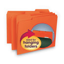 Smead Interior File Folders, 1/3-Cut Tabs: Assorted, Letter Size, 0.75" Expansion, Orange, 100/Box