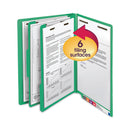 Smead Colored End Tab Classification Folders with Dividers, 2 Dividers, Letter Size, Green, 10/Box