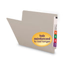 Smead Shelf-Master Reinforced End Tab Colored Folders, Straight Tabs, Letter Size, 0.75" Expansion, Gray, 100/Box