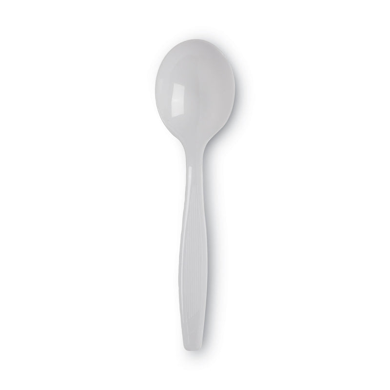 Dixie Plastic Cutlery, Heavyweight Soup Spoons, White, 100/Box
