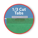 Smead Color Hanging Folders with 1/3 Cut Tabs, Letter Size, 1/3-Cut Tabs, Green, 25/Box