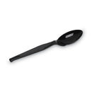 Dixie Plastic Cutlery, Heavy Mediumweight Teaspoons, Black, 100/Box