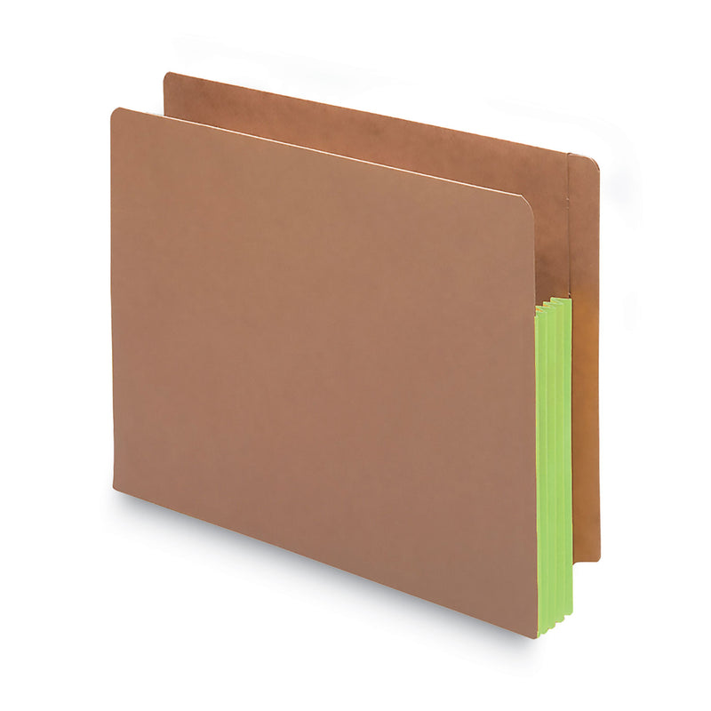 Smead Redrope Drop-Front End Tab File Pockets, Fully Lined 6.5" High Gussets, 3.5" Expansion, Letter Size, Redrope/Green, 10/Box