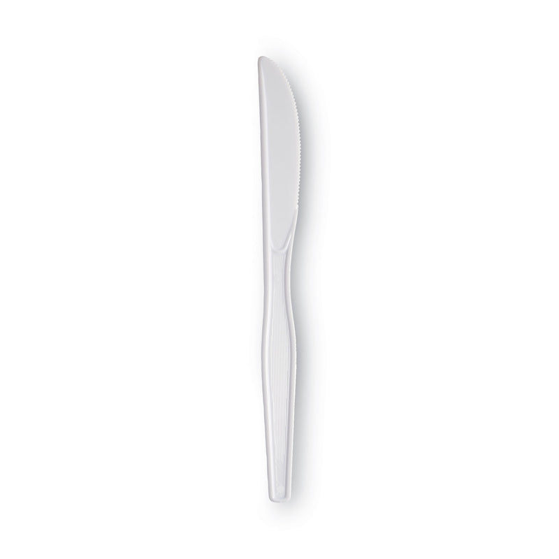 Dixie Plastic Cutlery, Heavyweight Knives, White, 100/Box