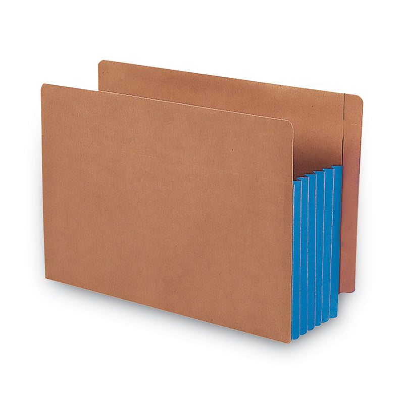 Smead Redrope Drop-Front End Tab File Pockets, Fully Lined 6.5" High Gussets, 5.25" Expansion, Legal Size, Redrope/Blue, 10/Box