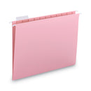 Smead Colored Hanging File Folders with 1/5 Cut Tabs, Letter Size, 1/5-Cut Tabs, Pink, 25/Box