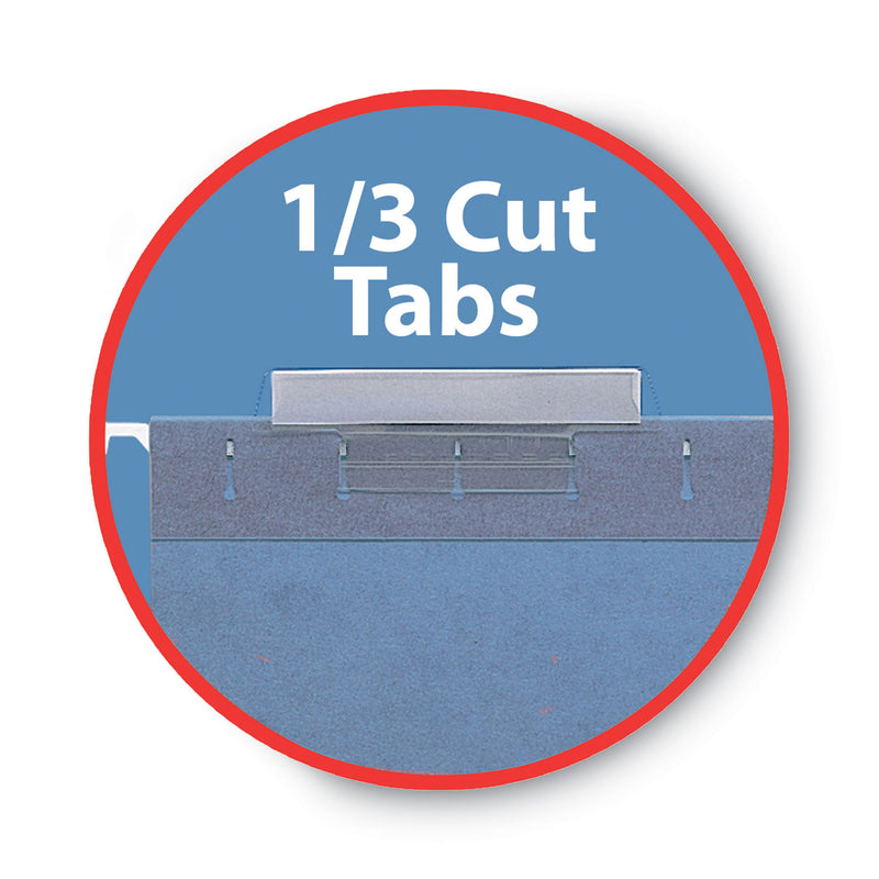 Smead Color Hanging Folders with 1/3 Cut Tabs, Letter Size, 1/3-Cut Tabs, Blue, 25/Box