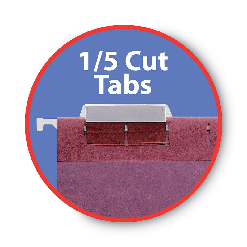Smead Colored Hanging File Folders with 1/5 Cut Tabs, Letter Size, 1/5-Cut Tabs, Assorted Jewel Tone Colors, 25/Box