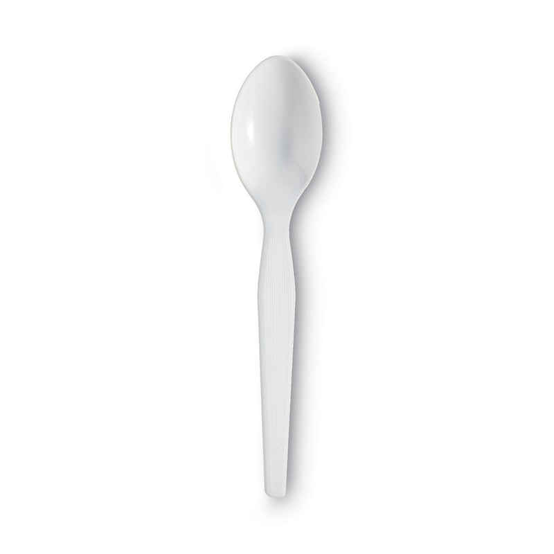 Dixie Plastic Cutlery, Heavyweight Teaspoons, White, 100/Box