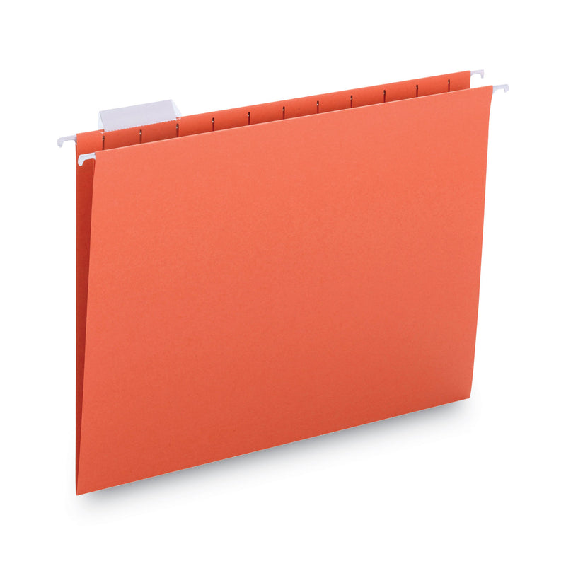 Smead Colored Hanging File Folders with 1/5 Cut Tabs, Letter Size, 1/5-Cut Tabs, Orange, 25/Box
