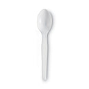 Dixie Plastic Cutlery, Heavyweight Teaspoons, White, 1,000/Carton