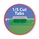 Smead Colored Hanging File Folders with 1/5 Cut Tabs, Letter Size, 1/5-Cut Tabs, Green, 25/Box