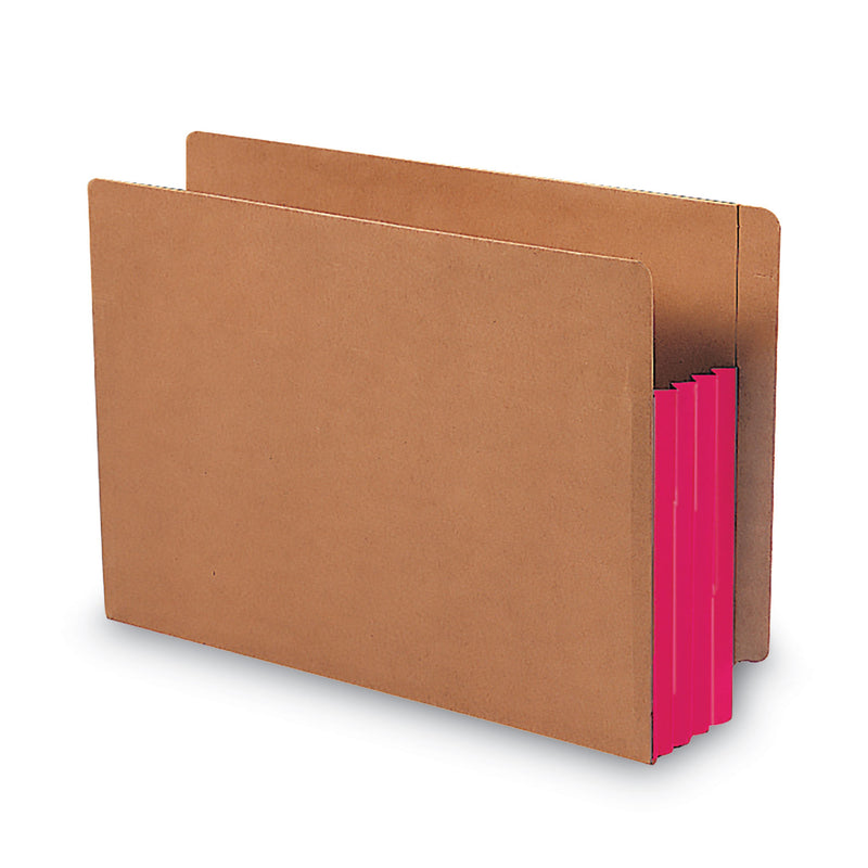 Smead Redrope Drop-Front End Tab File Pockets, Fully Lined 6.5" High Gussets, 3.5" Expansion, Letter Size, Redrope/Red, 10/Box