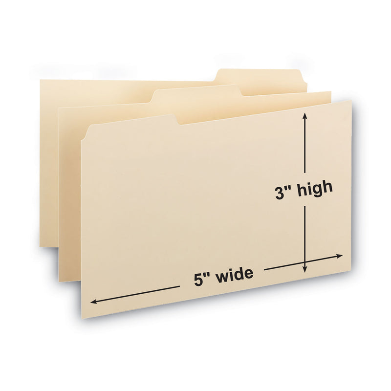 Smead Manila Card Guides, 1/3-Cut Top Tab, Blank, 3 x 5, Manila, 100/Box