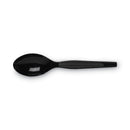 Dixie Plastic Cutlery, Heavy Mediumweight Teaspoons, Black, 100/Box