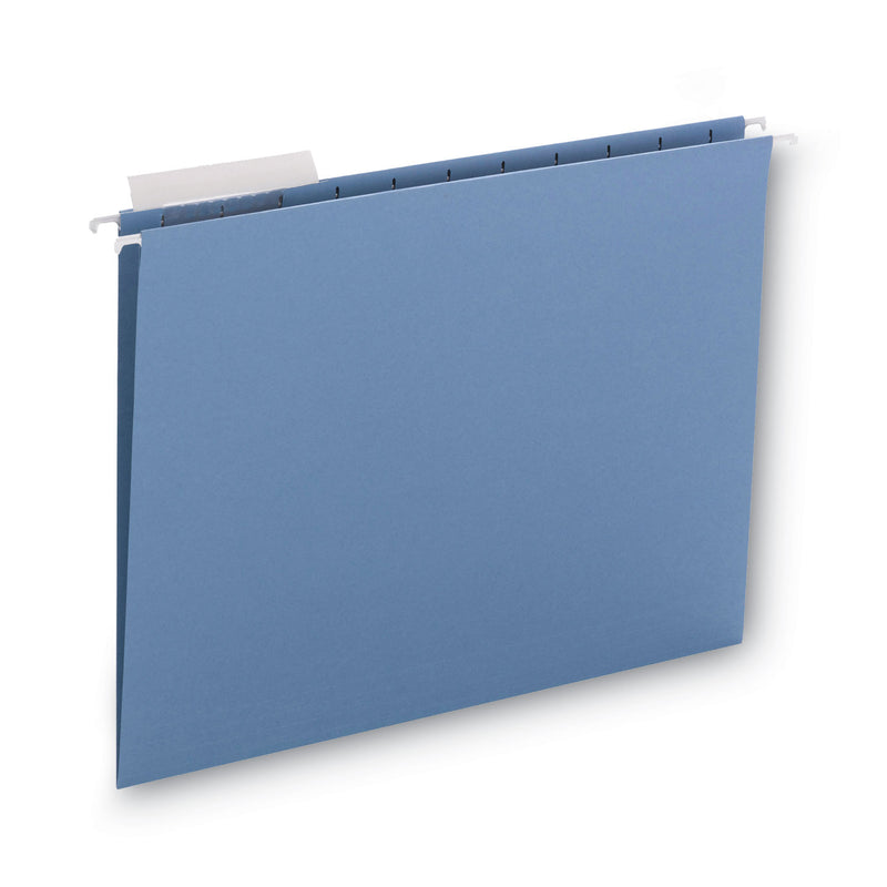 Smead Color Hanging Folders with 1/3 Cut Tabs, Letter Size, 1/3-Cut Tabs, Blue, 25/Box
