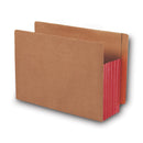 Smead Redrope Drop-Front End Tab File Pockets, Fully Lined 6.5" High Gussets, 5.25" Expansion, Letter Size, Redrope/Red, 10/Box