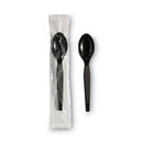 Dixie Individually Wrapped Heavyweight Teaspoons, Polystyrene, Black 1,000/Carton