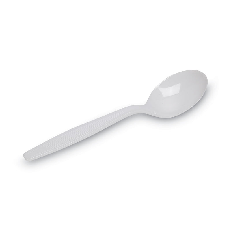 Dixie Plastic Cutlery, Heavyweight Soup Spoons, White, 1,000/Carton