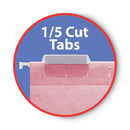 Smead Colored Hanging File Folders with 1/5 Cut Tabs, Letter Size, 1/5-Cut Tabs, Pink, 25/Box