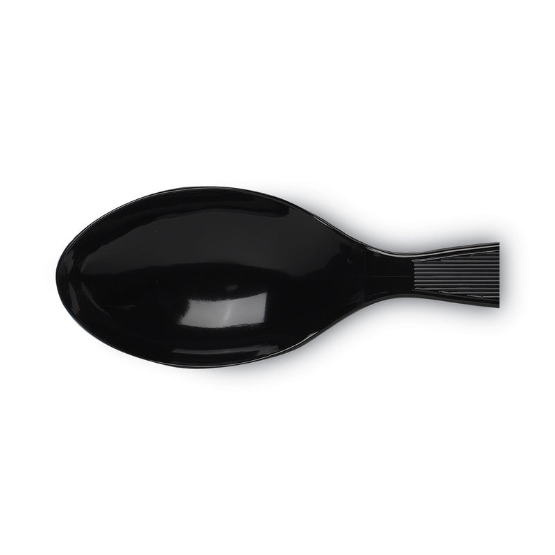 Dixie Plastic Cutlery, Heavy Mediumweight Teaspoons, Black, 100/Box