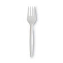 Dixie Plastic Cutlery, Mediumweight Forks, White, 1,000/Carton