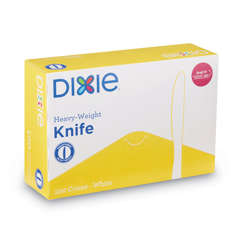 Dixie Plastic Cutlery, Heavyweight Knives, White, 100/Box