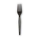 Dixie Plastic Cutlery, Heavyweight Forks, Black, 1,000/Carton