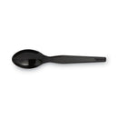 Dixie Plastic Cutlery, Heavyweight Teaspoons, Black, 1,000/Carton