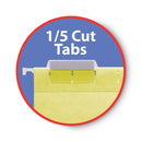 Smead Colored Hanging File Folders with 1/5 Cut Tabs, Letter Size, 1/5-Cut Tabs, Yellow, 25/Box
