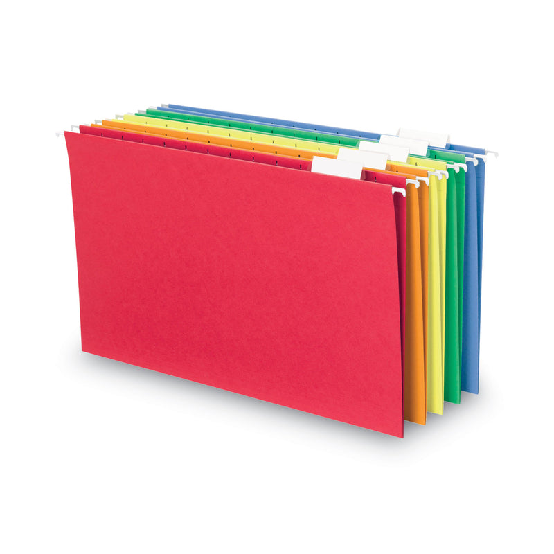 Smead Colored Hanging File Folders with 1/5 Cut Tabs, Legal Size, 1/5-Cut Tabs, Assorted Colors, 25/Box