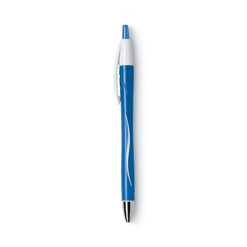 BIC GLIDE Exact Ballpoint Pen, Retractable, Fine 0.7 mm, Blue Ink, Blue Barrel, Dozen