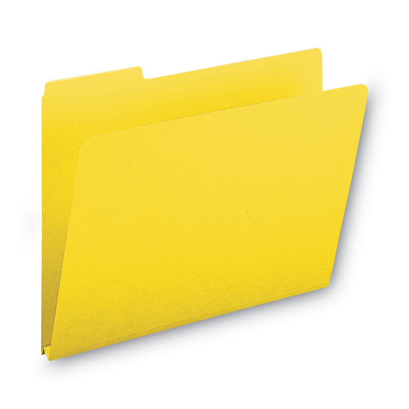 Smead Expanding Recycled Heavy Pressboard Folders, 1/3-Cut Tabs: Assorted, Letter Size, 1" Expansion, Yellow, 25/Box