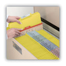 Smead Expanding Recycled Heavy Pressboard Folders, 1/3-Cut Tabs: Assorted, Letter Size, 1" Expansion, Yellow, 25/Box