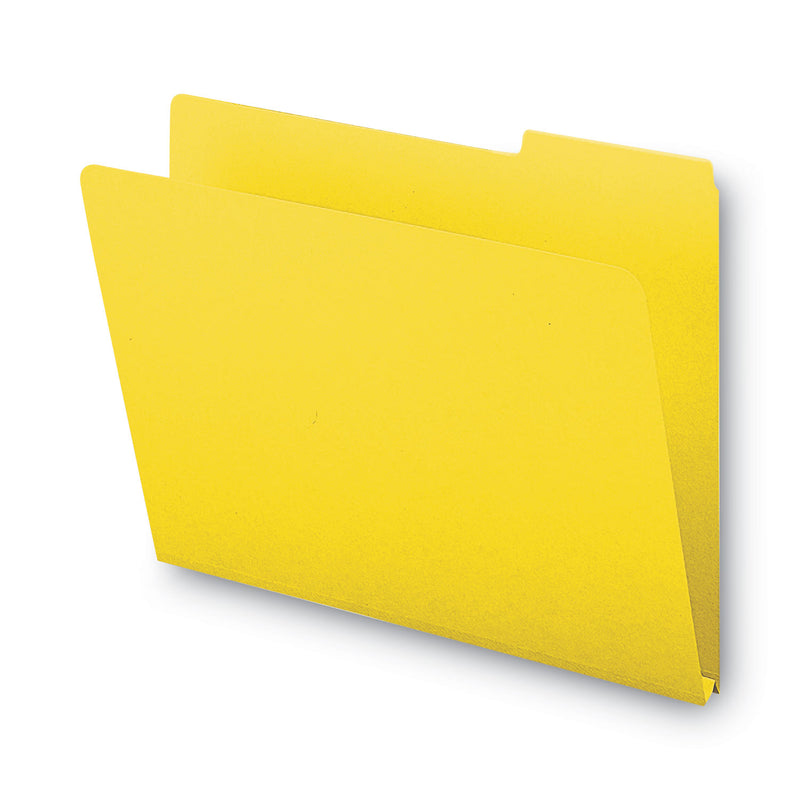 Smead Expanding Recycled Heavy Pressboard Folders, 1/3-Cut Tabs: Assorted, Letter Size, 1" Expansion, Yellow, 25/Box