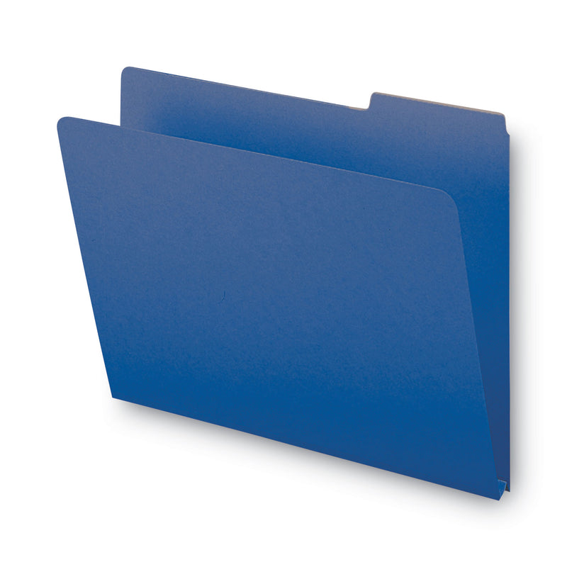 Smead Expanding Recycled Heavy Pressboard Folders, 1/3-Cut Tabs: Assorted, Letter Size, 1" Expansion, Dark Blue, 25/Box