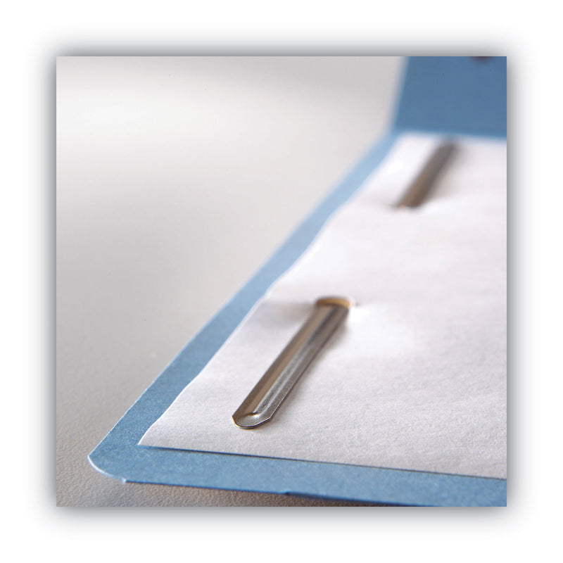 Smead WaterShed CutLess Reinforced Top Tab Fastener Folders, 2 Fasteners, Letter Size, Blue Exterior, 50/Box