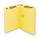 Smead WaterShed CutLess End Tab Fastener Folders, 2 Fasteners, Letter Size, Yellow Exterior, 50/Box
