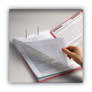 Smead WaterShed CutLess Reinforced Top Tab Fastener Folders, 2 Fasteners, Letter Size, Red Exterior, 50/Box