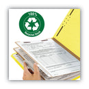 Smead 100% Recycled Pressboard Classification Folders, 2 Dividers, Letter Size, Yellow, 10/Box
