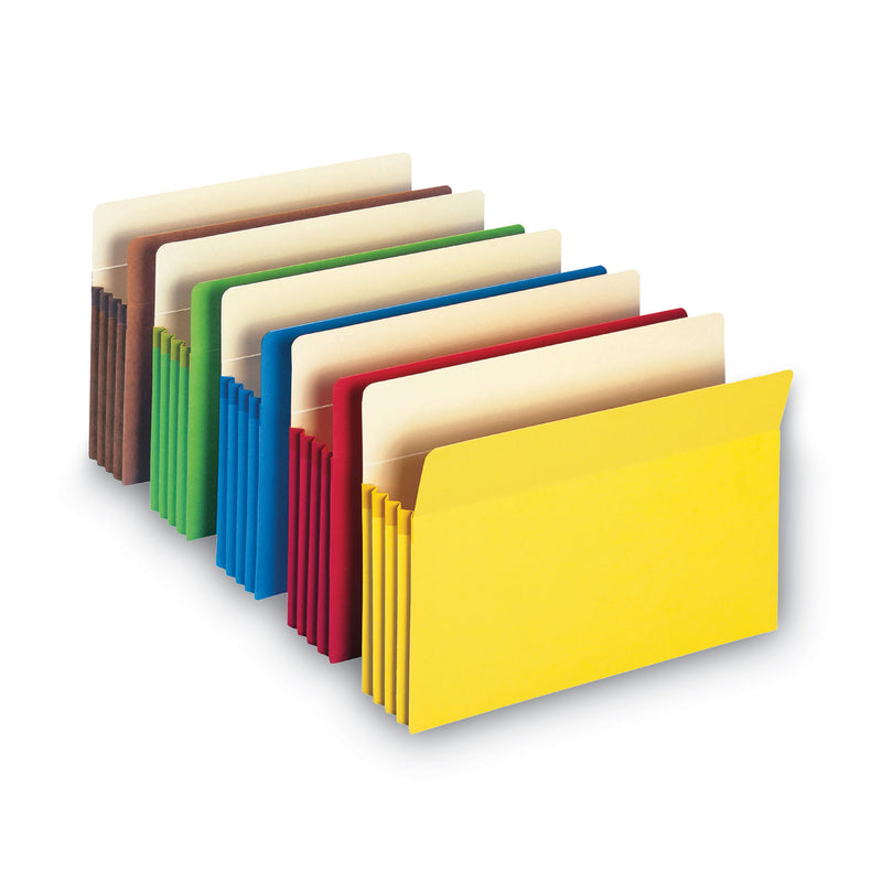 Smead Colored File Pockets, 3.5" Expansion, Legal Size, Assorted Colors, 5/Pack