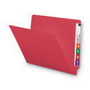 Smead Shelf-Master Reinforced End Tab Colored Folders, Straight Tabs, Letter Size, 0.75" Expansion, Red, 100/Box