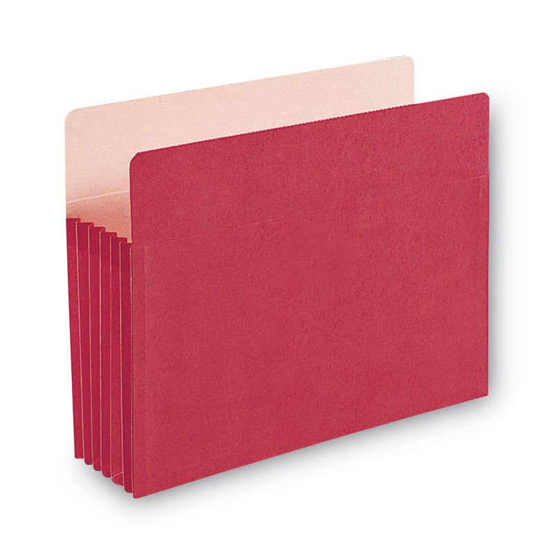 Smead Colored File Pockets, 5.25" Expansion, Letter Size, Red